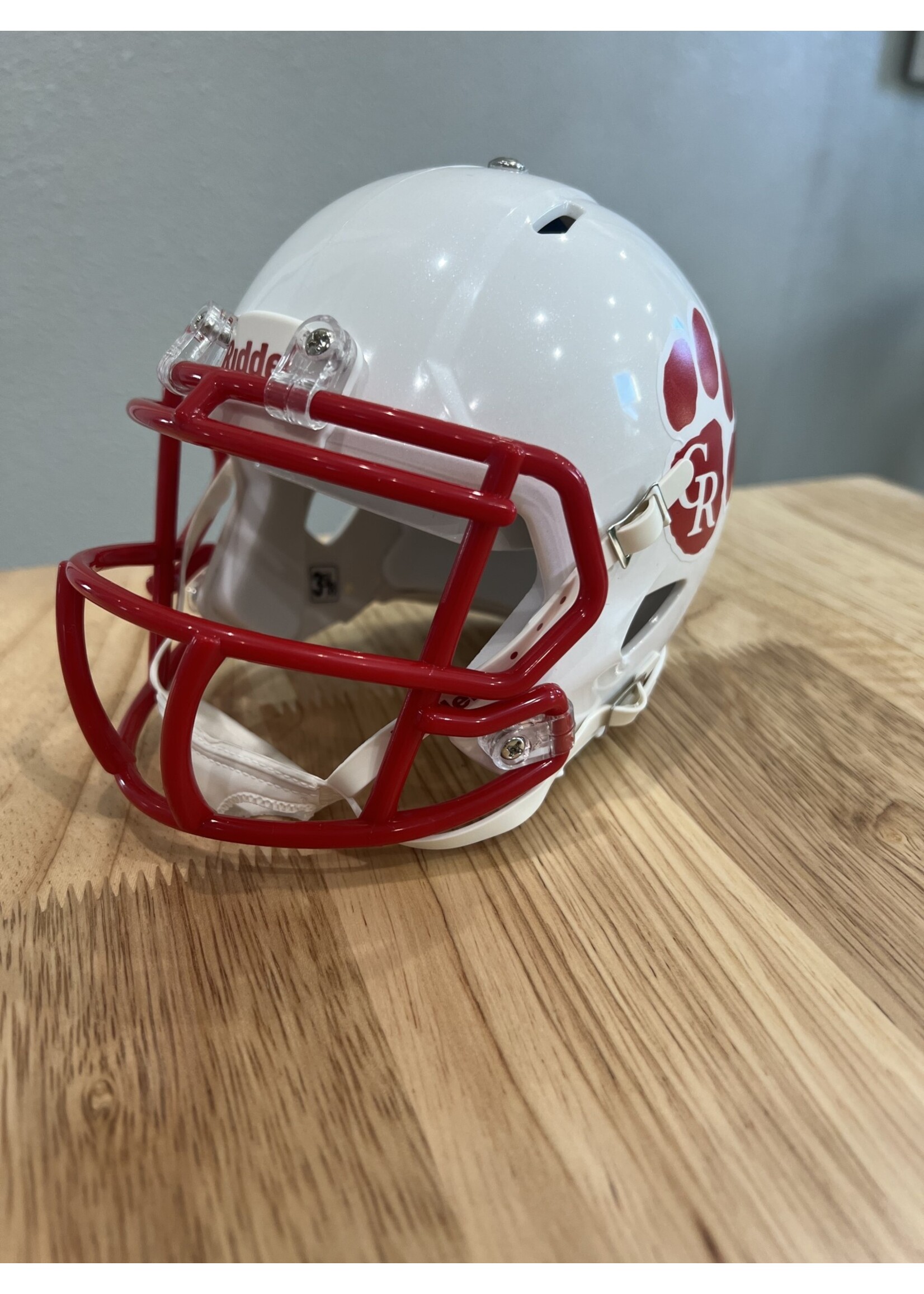 White cowbell helmet