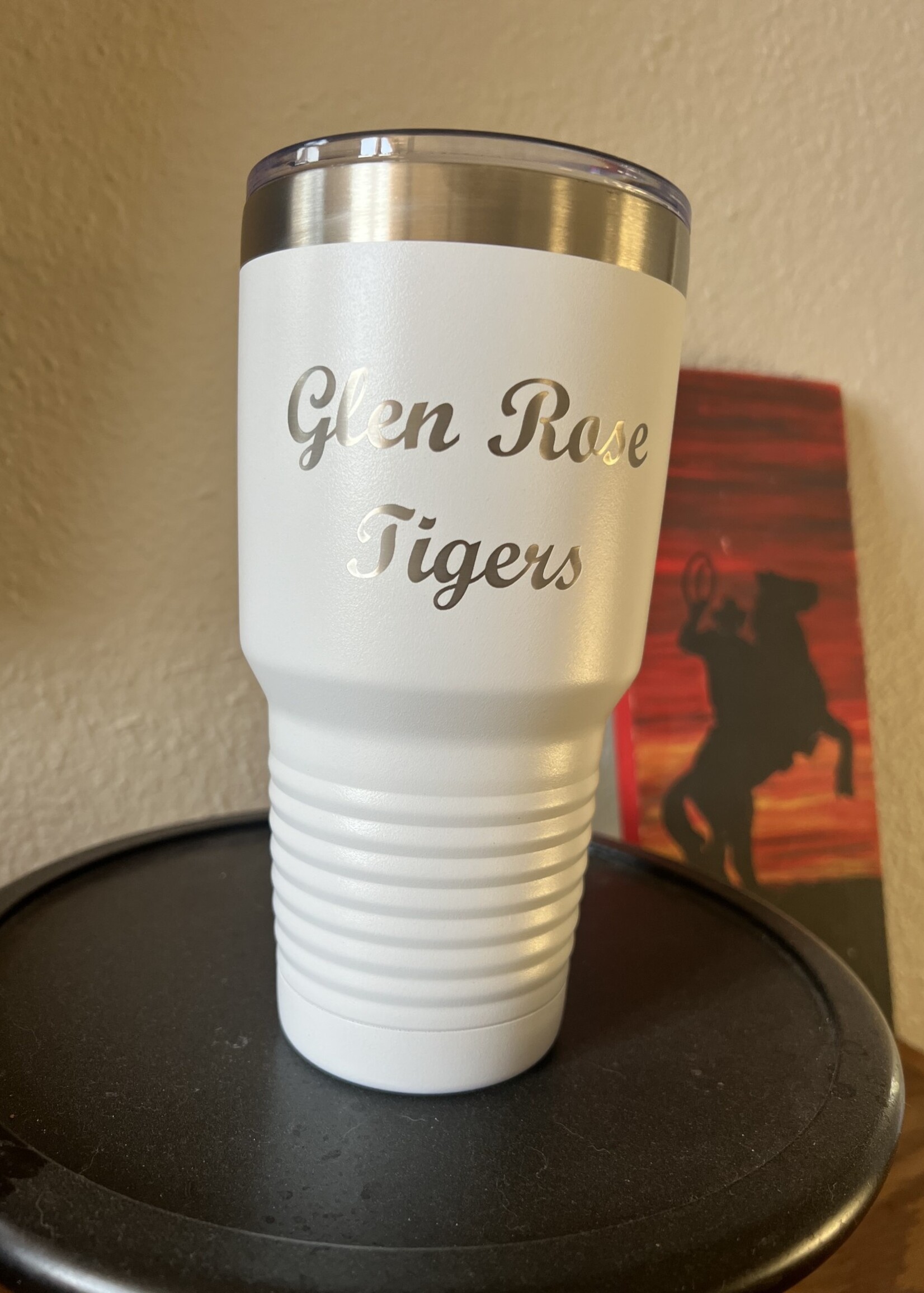 White Glen Rose Tigers Tumbler
