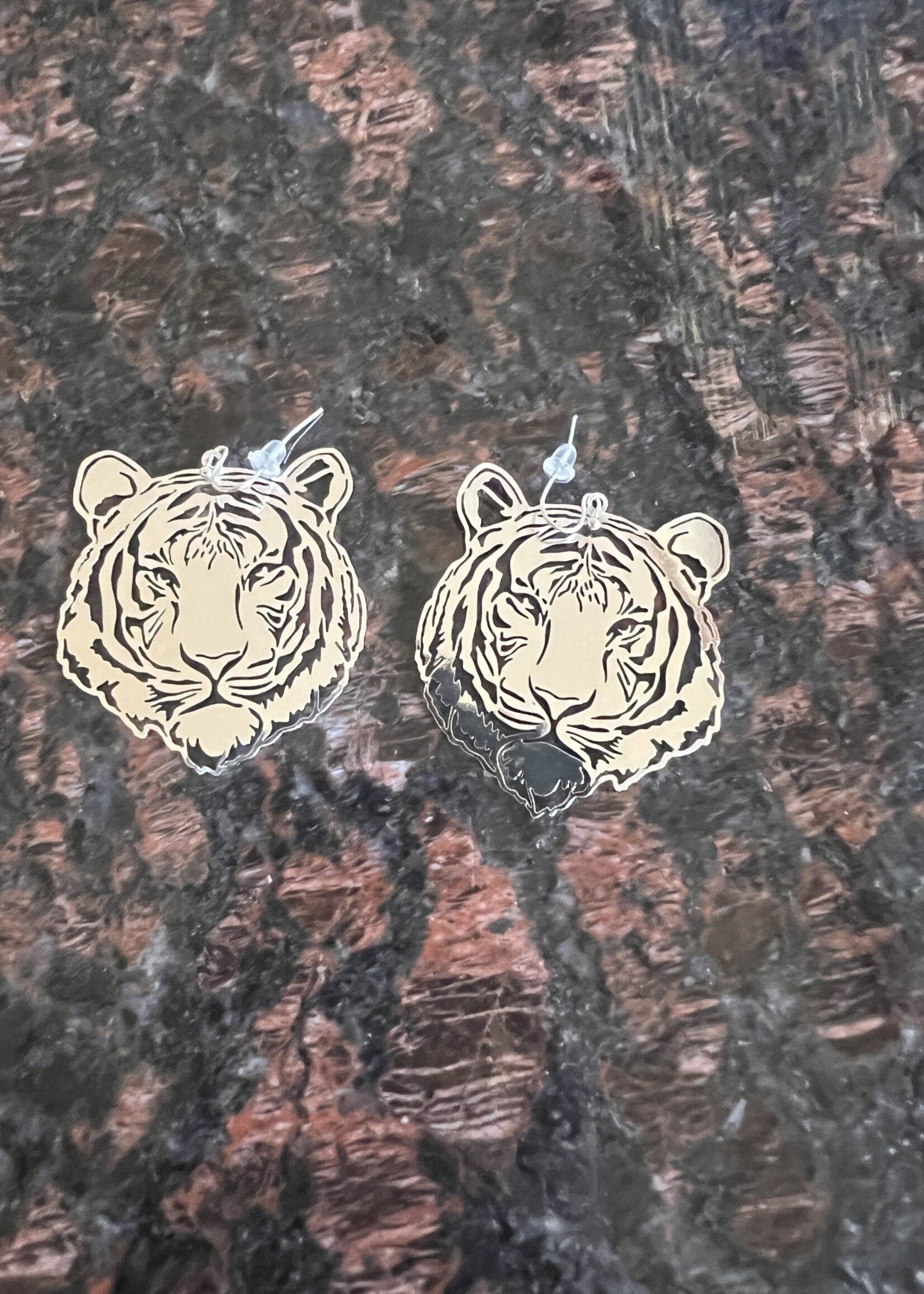 Silver Tiger Earrings