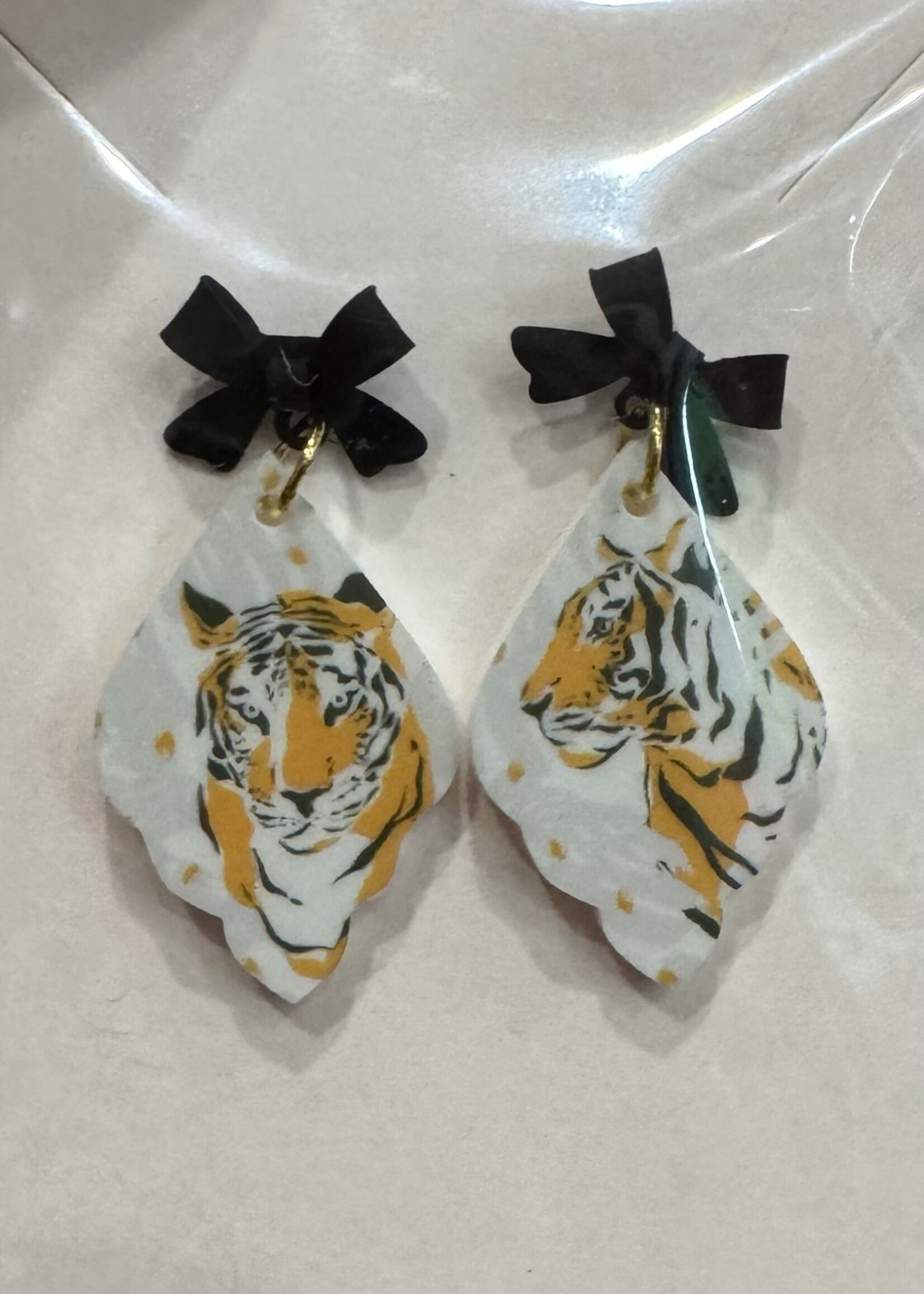 Tiger Earrings with bow