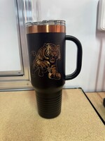 40 oz Black Gold Tiger Tumbler