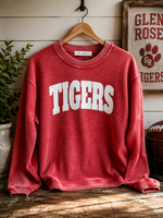 Red Corded Crew Sweatshirt