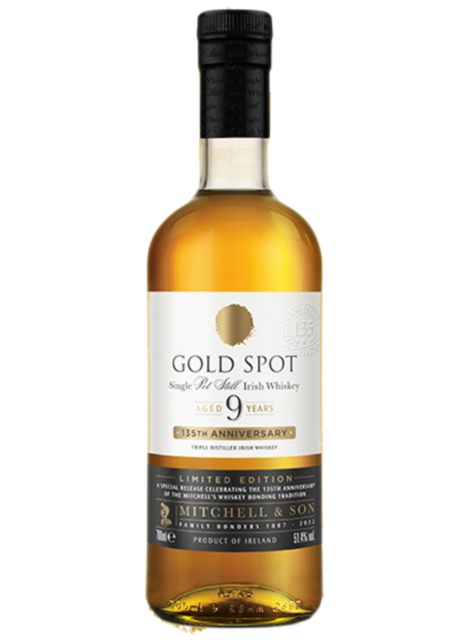 Mitchell & Son Gold Spot Single Pot Still Irish Whiskey 135th Anniversary Limited Edition 9 YR 102.8