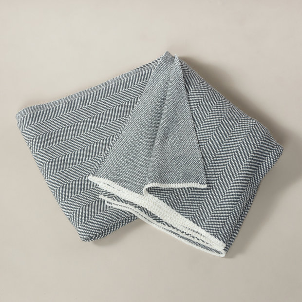 Herringbone Eco-Throw Blanket - Smoke