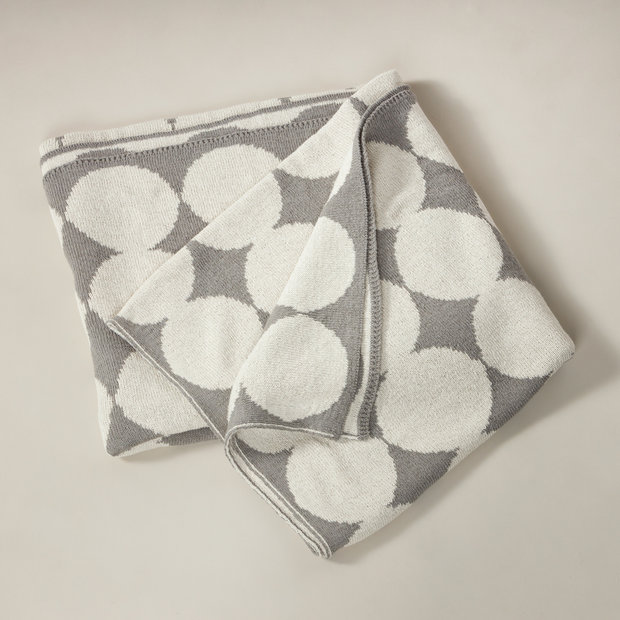 Large Dot Eco-Throw Blanket - Stone/Cenzia