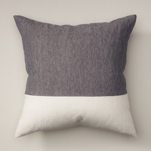 Component Chambray Dip Color Block Pillow Cover