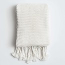 Organic Cotton Comfy Knit Throw Blanket, White