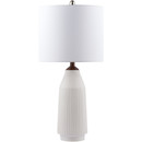 White Ceramic Ribbed Table Lamp