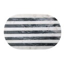 Marble Black + White Stripe Oval Cutting Board