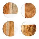 Round Mango Wood Coasters w/Marble, Set of 4