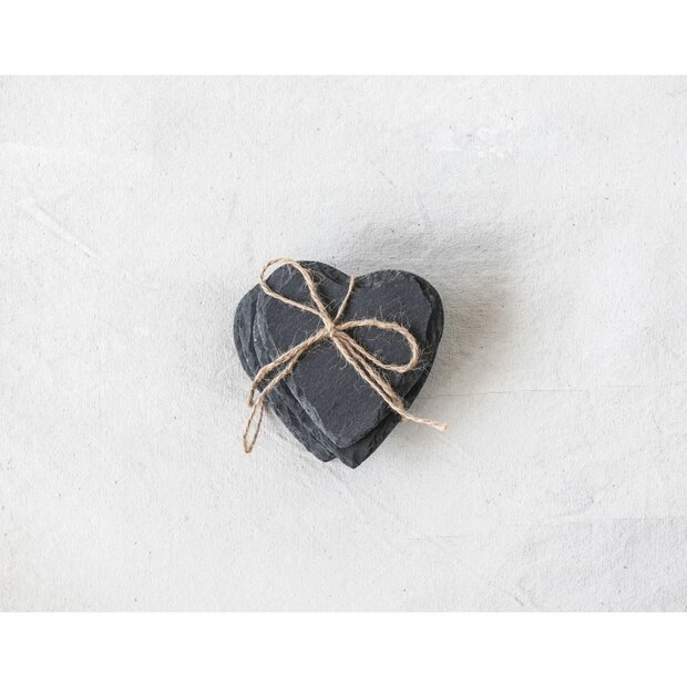 Slate Heart Coasters, Set of 4