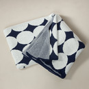 Large Dot Eco-Throw Blanket Navy/Milk