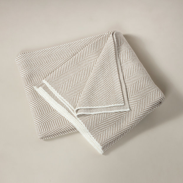 Herringbone Eco-Throw Blanket Hemp