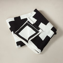 Reversible Swiss Cross Eco-Throw Blanket Black