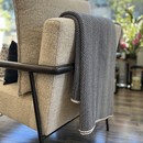 Herringbone Eco-Throw Blanket Marine