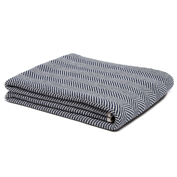 Herringbone Eco-Throw Blanket Marine
