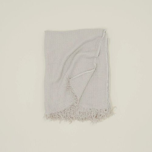 Simple Linen Throw Blanket Light Gray