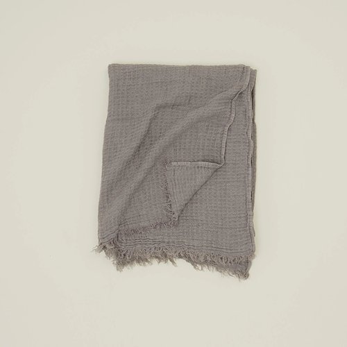 Simple Linen Throw Blanket Dark Gray