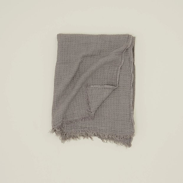 Simple Linen Throw Blanket Dark Gray