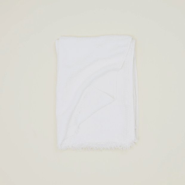 Simple Linen Throw Blanket White