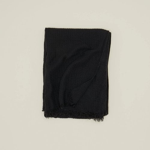Simple Linen Throw Blanket Black