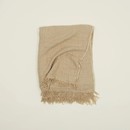 Simple Linen Throw Blanket Flax