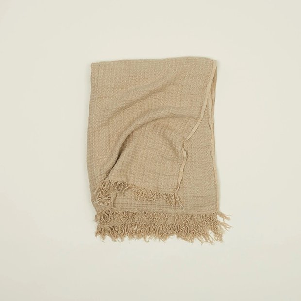 Simple Linen Throw Blanket Flax