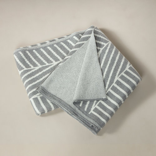 Double Stripe Eco-Throw Blanket Aluminum
