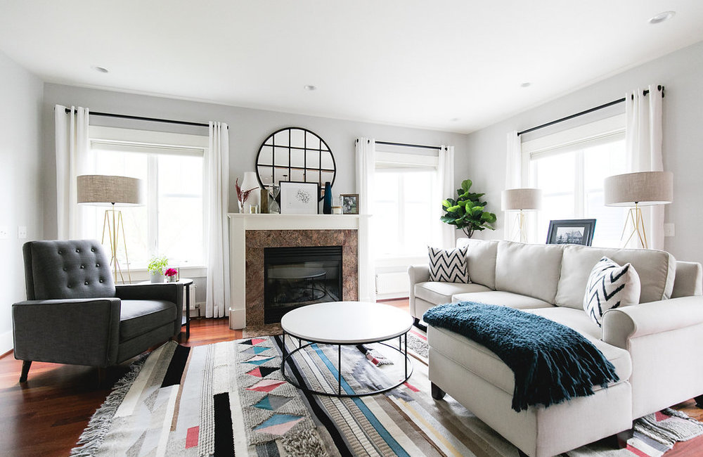 Colorful and Cozy Family Room