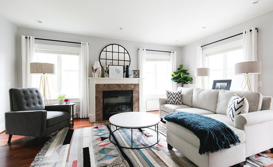 Colorful and Cozy Family Room