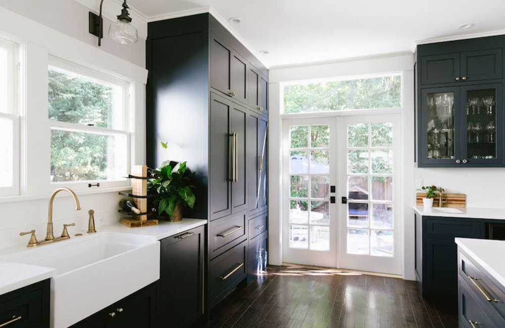 Phinney Ridge Navy Industrial Vintage Kitchen
