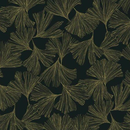 Ginkgo Toss, Black - Wallpaper Sample