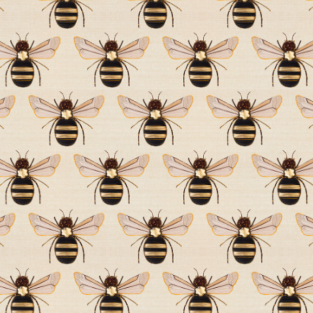 Golden Bee Embroidery - Wallpaper Sample