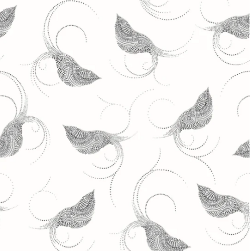 Pajarito, Black - Wallpaper Sample