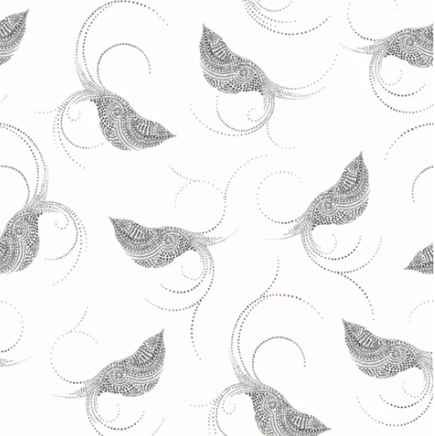 Pajarito, Black - Wallpaper Sample