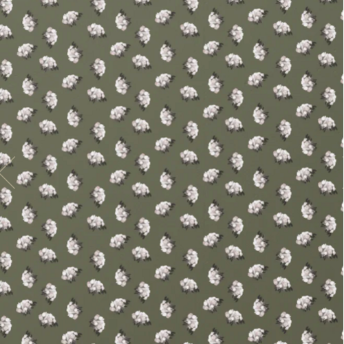 Peonies Ditsy, Loden - Wallpaper Sample