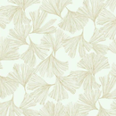 Ginkgo Toss, White - Wallpaper Roll