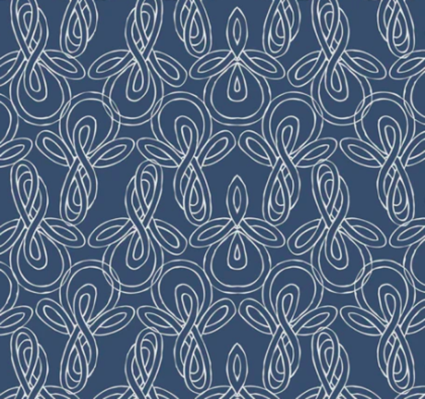 Knots, Blue - Wallpaper Roll