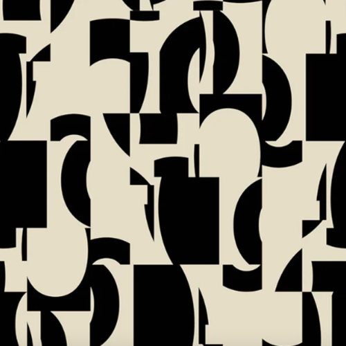 Proclivity, Black/Beige - Wallpaper Sample