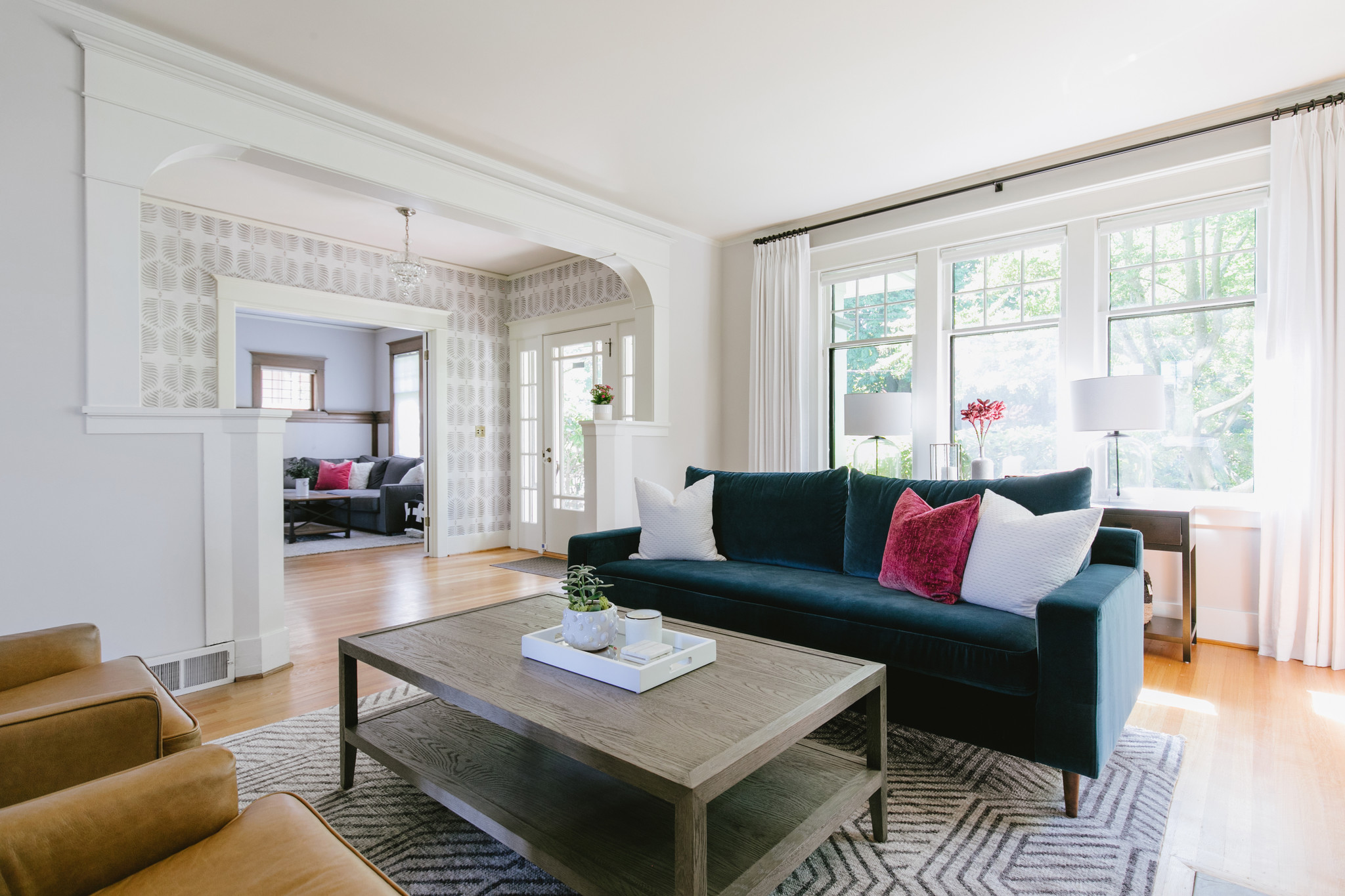 Chic Queen Anne Living Room + Entry by The Phinery The Phinery