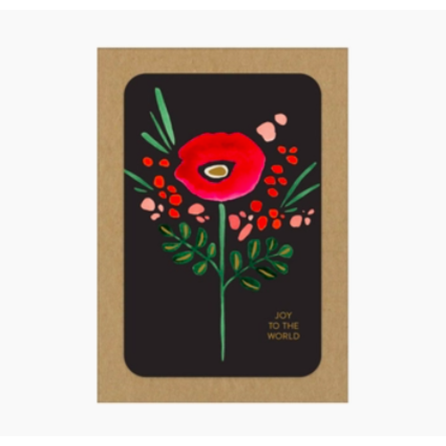 Folk Floral Joy to the World Boxed Cards, Set of 8