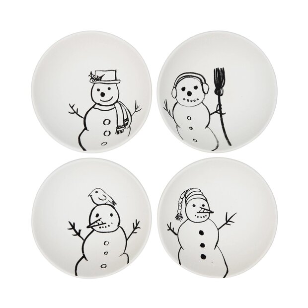 Snowman Stoneware Bowl, Assorted
