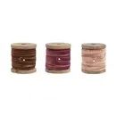 Velvet Ribbon on Wood Spool, Assorted