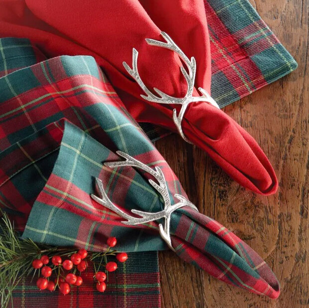 Napkin Ring - Silver Reindeer