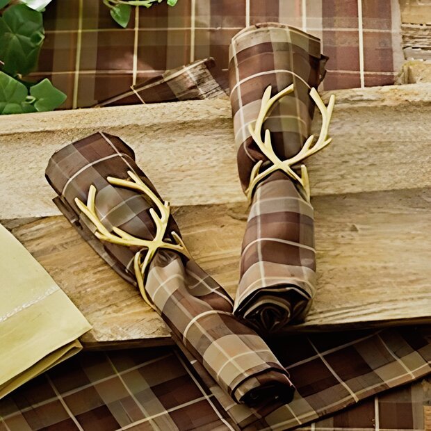 Napkin Ring - Gold Reindeer