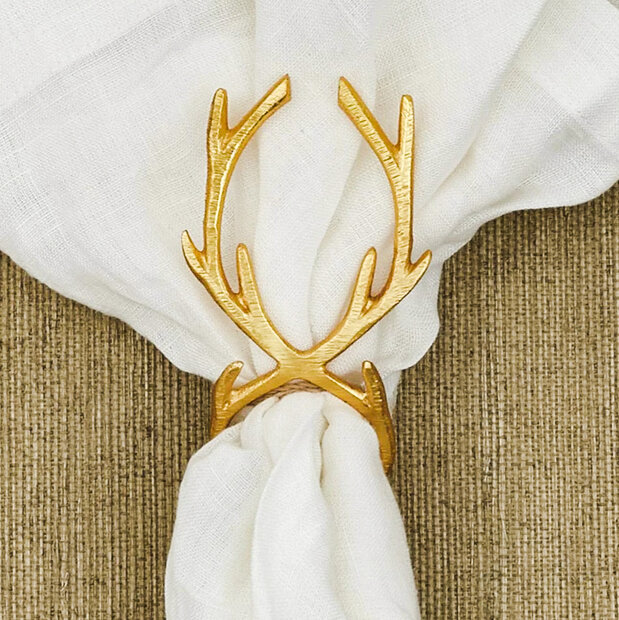 Napkin Ring - Gold Reindeer