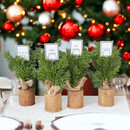 Faux Pine Tree Place Card Holders, Boxed Set of 4