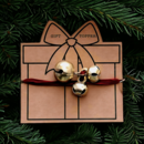 Metal Bell Cluster Gift Topper w/ Ribbon Wrap
