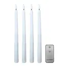 White Flameless Tapered Candles, set of 4