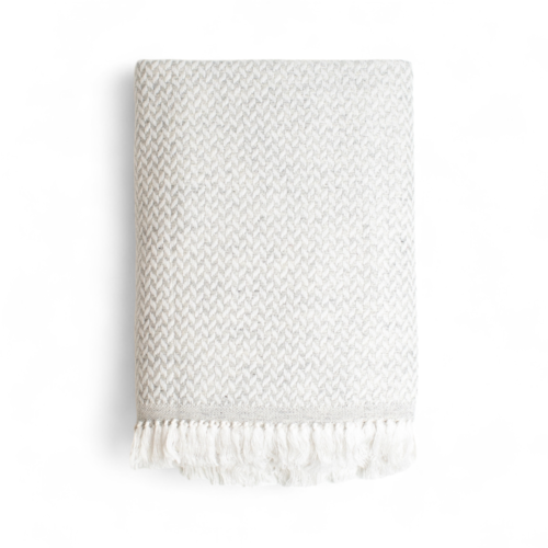 Zachary Throw Blanket, Light Gray